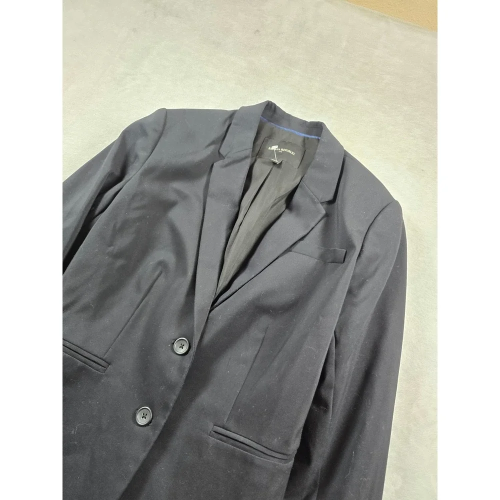 Banana Republic Blazer Women 4 Black Cotton Blend Professional Career Jacket